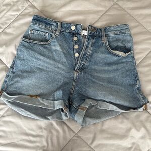 Dynamite Blue Distressed Jean Shorts Casual Style